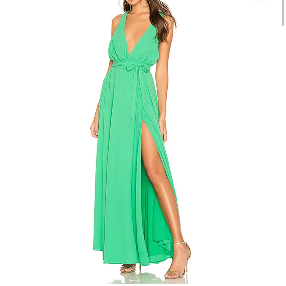 Lovers and friends green maxi dress